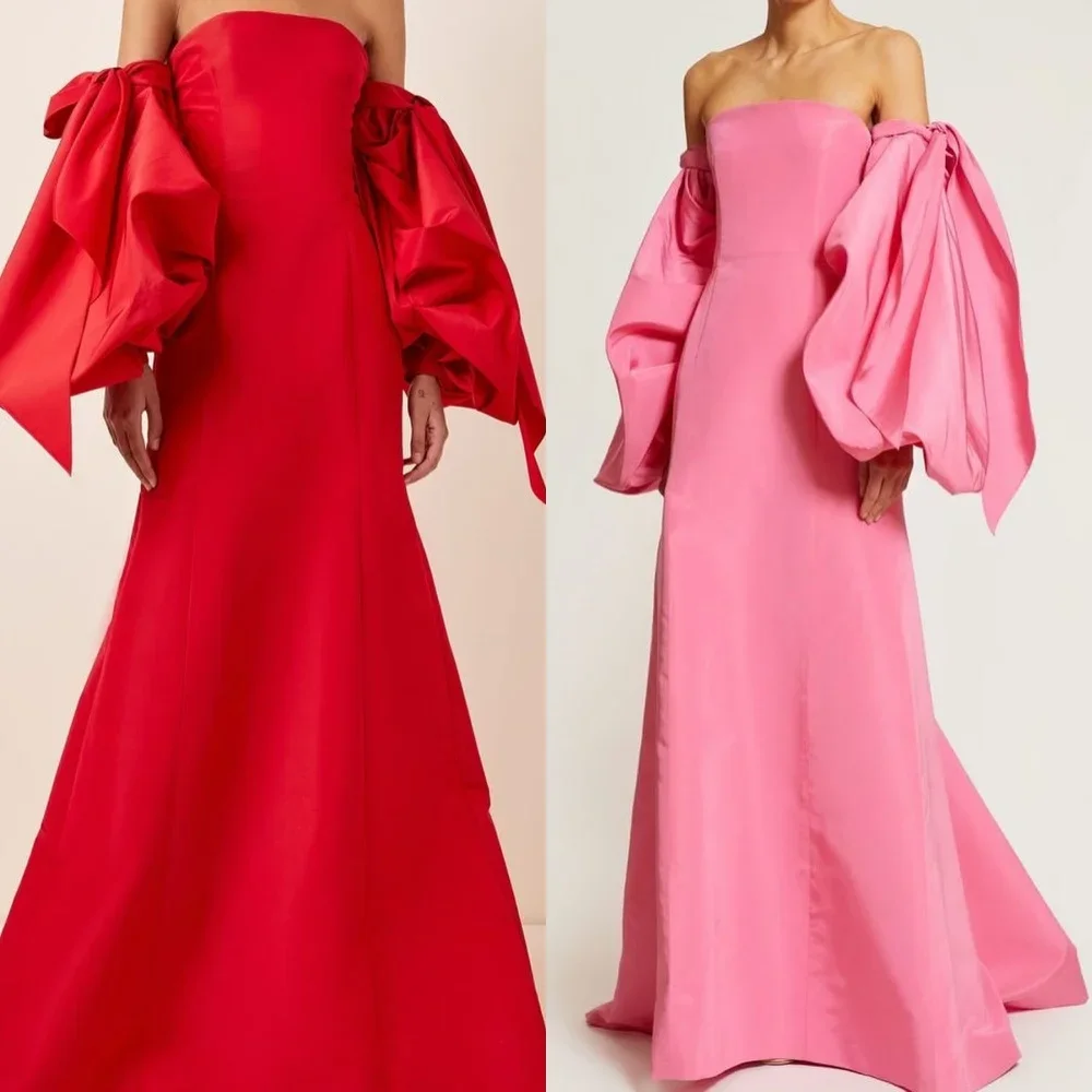 Yipeisha Prom Dress Fashion Off-the-shoulder A-line Floor Length  Dresses Bowknot Satin Customized