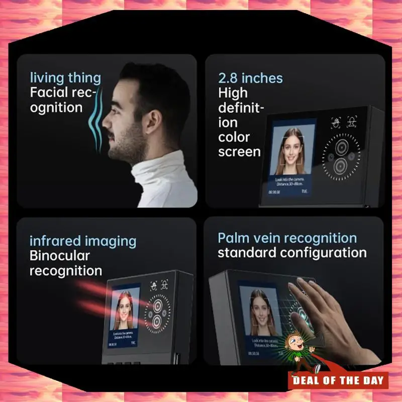 Mesin Absensi T500 Pengenal Wajah Sidik Jari, Pengiriman 24 Jam, Fungsi Admin, Login dengan Kartu dan Kata Sandi