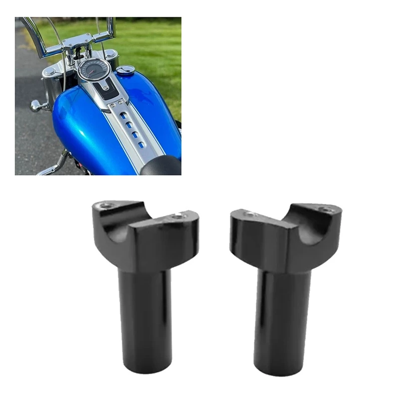 AASS-Motorcycle 3.5Inch Straight Handlebar Risers For  Softail Dyna Street Bob Sportster Aluminum Base Black Straight Part - Image 4