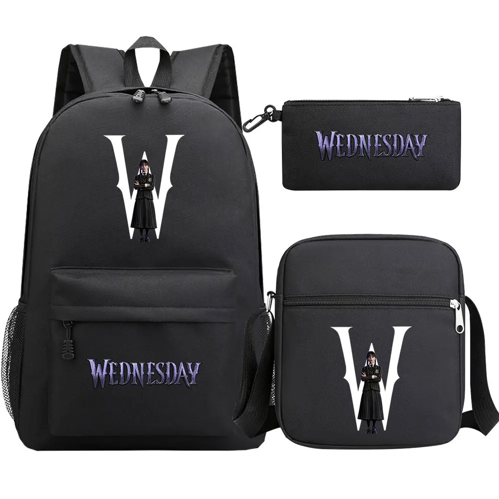 Wednesday Addams School Backpack Sets Kids Book Bags Cartoon 3D Prints Primary Daypack Teenager Boys Girls Fashion Mochila