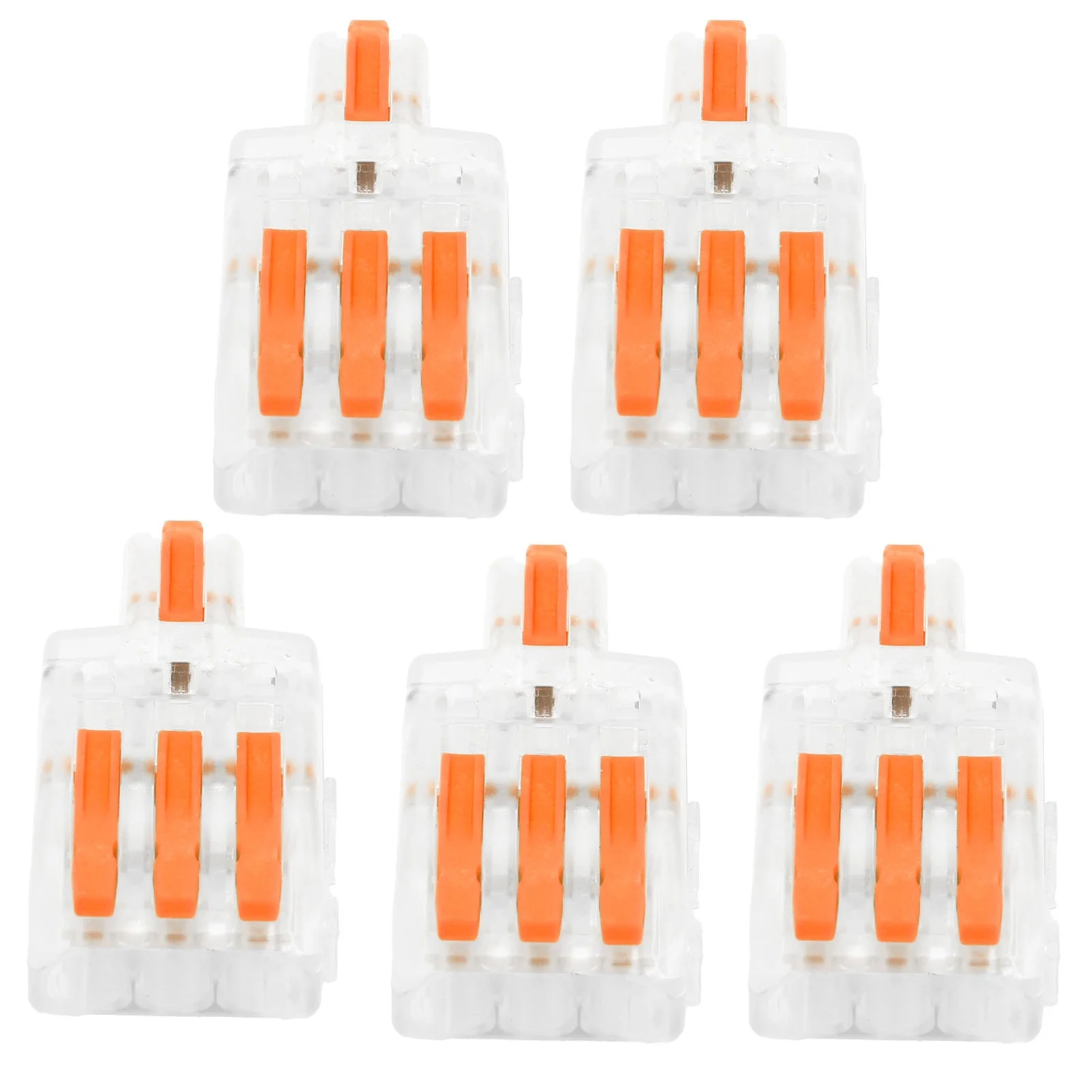 20Pcs SPL Wire Connector 1 in 3 out Press Type Splitter T-Type Conductor Terminal Block(Orange )