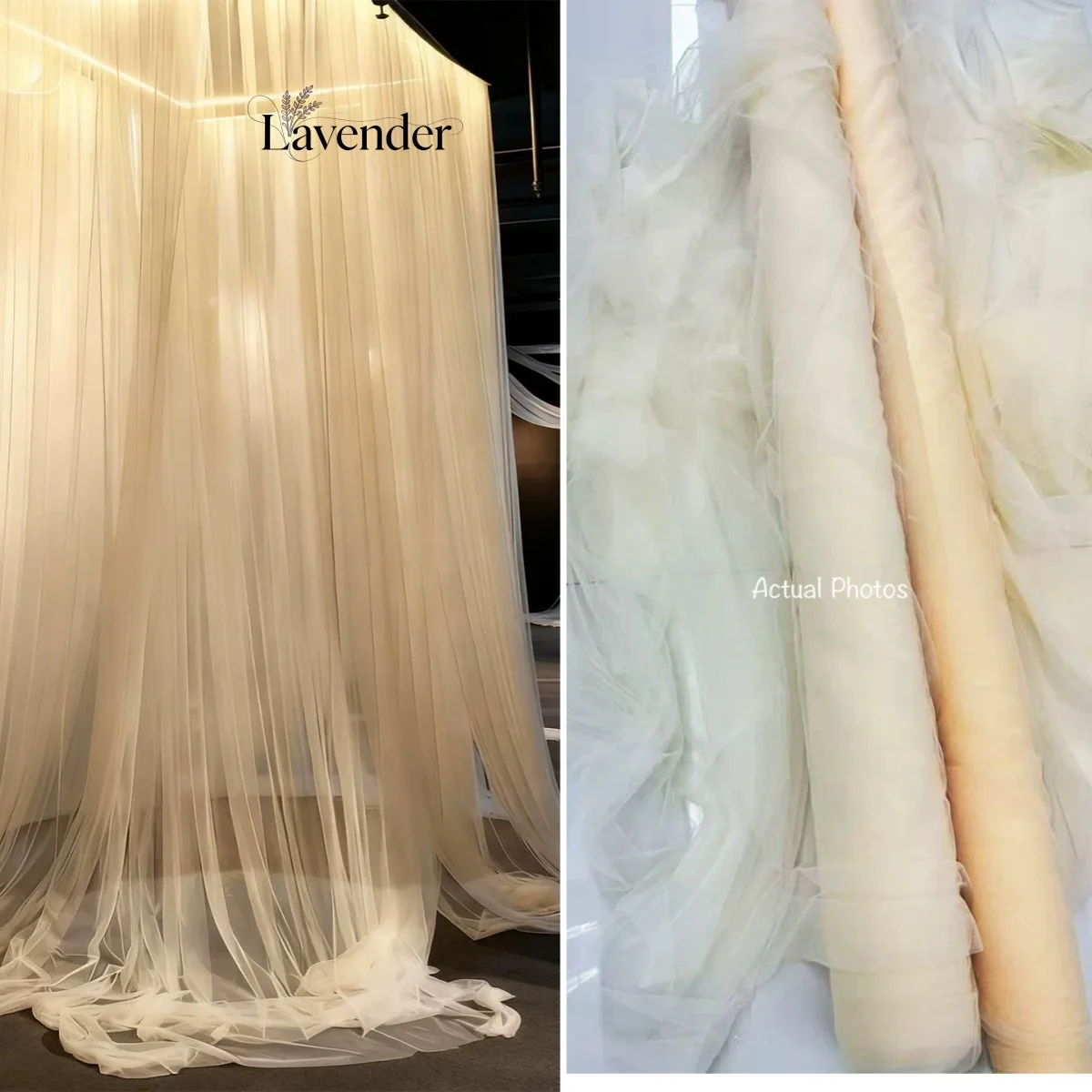

3m Wide White Sheer Mesh Fabric Simple & Elegant for DIY Wedding Backdrops Photography Background & Event Decor