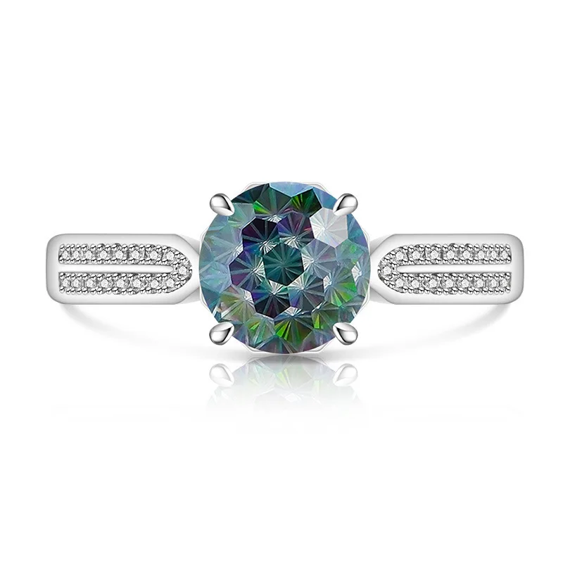 Schlichter, Dezent-Eleganter 925 Sterling Silber Dahliaschliff Hochkarätiger Diamant Mode Damenring Schmuck – Detail 14