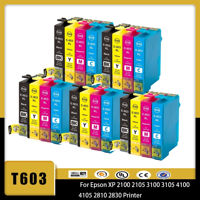 

Vliaxh1-6SET 603XL T603 Compatible Ink Cartridge 603 XL E603 For Epson XP 2100 2105 3100 3105 4100 4105 2810 2830 Printer