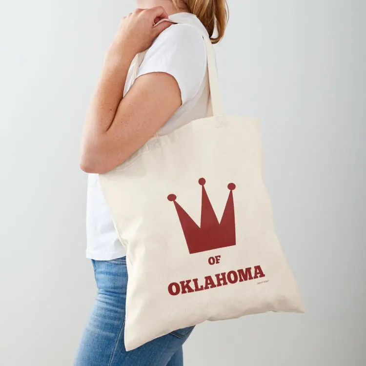 

King of Oklahoma Tote Bag canvas shopping bag Canvas shoulder bag foldable reusable Women's beach bags