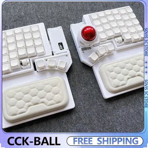 CCK-BALL 분리형 키보드, 듀얼 노브 조절 가능, Zmk BT 무선 기계식 키보드 키트, DIY 인체공학 트랙볼 키보드 CCK-BALL 분리형 키보드, 듀얼 노브 조절 가능, Zmk BT 무선 기계식 키보드 키트, DIY 인체공학 트랙볼 키보드