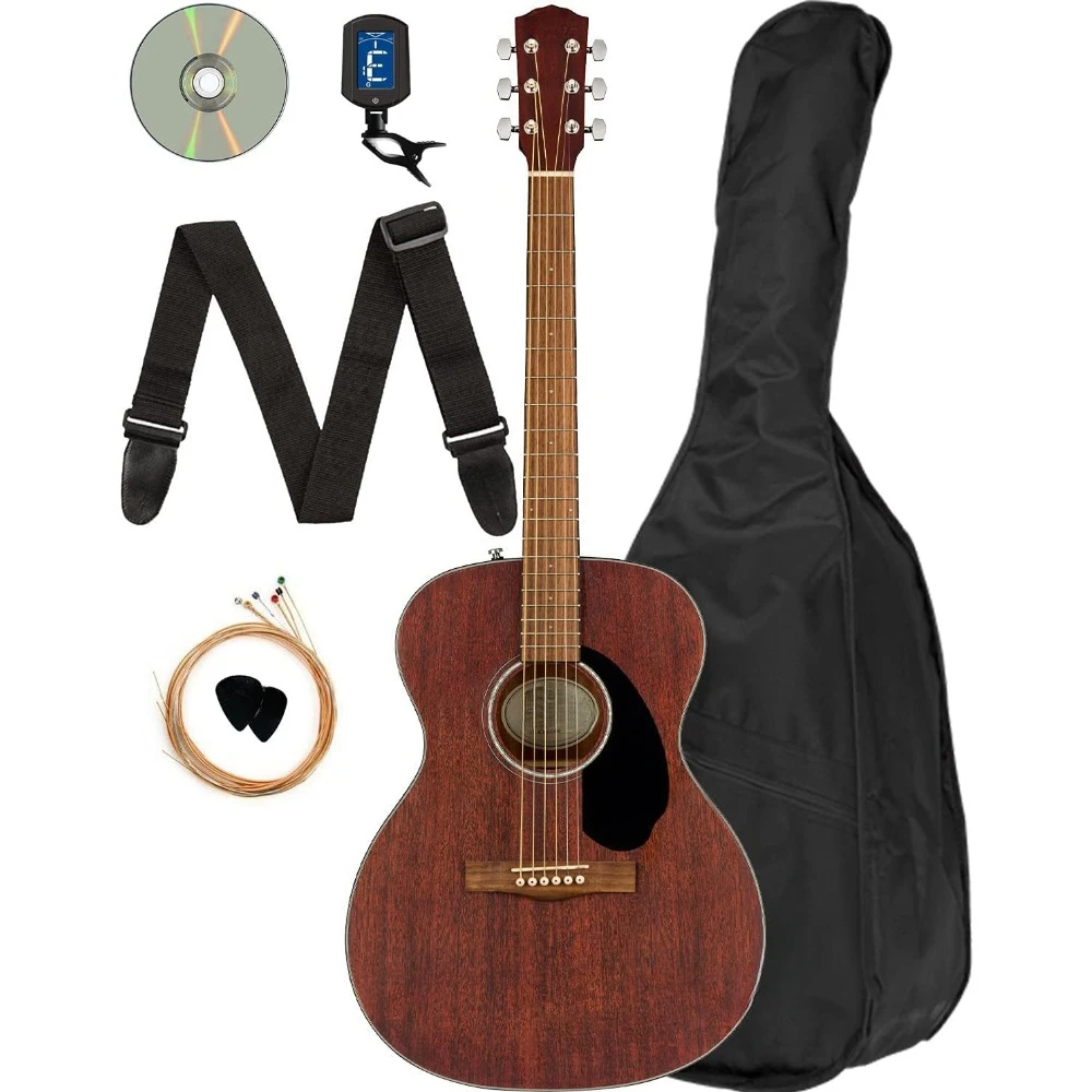 

CC-60S Solid Top Concert Size Acoustic Guitar Bundle with Gig Bag, Tuner, Strap, Strings, Picks, Mahogany