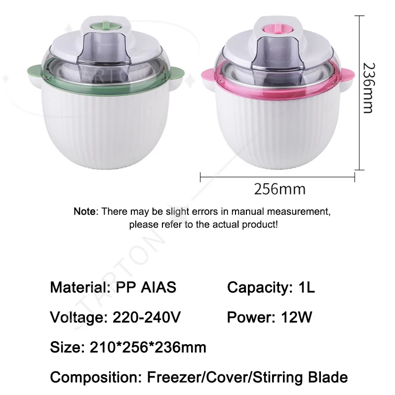 Ice Cream Maker Electric DIY Icecream Machine Fruit Frozen Yogurt Sorbet Freezer Stir Milkshake Smoothie Blender