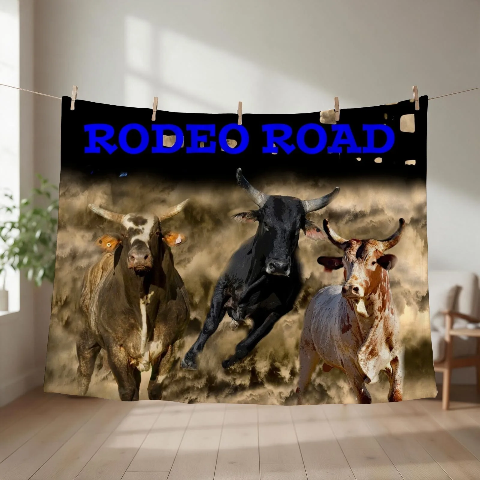 BULL RIDERS. RODEO QUOTES, RODEO Throw Blanket couch cozy soft plush fuzzy picnic outdoor blanket