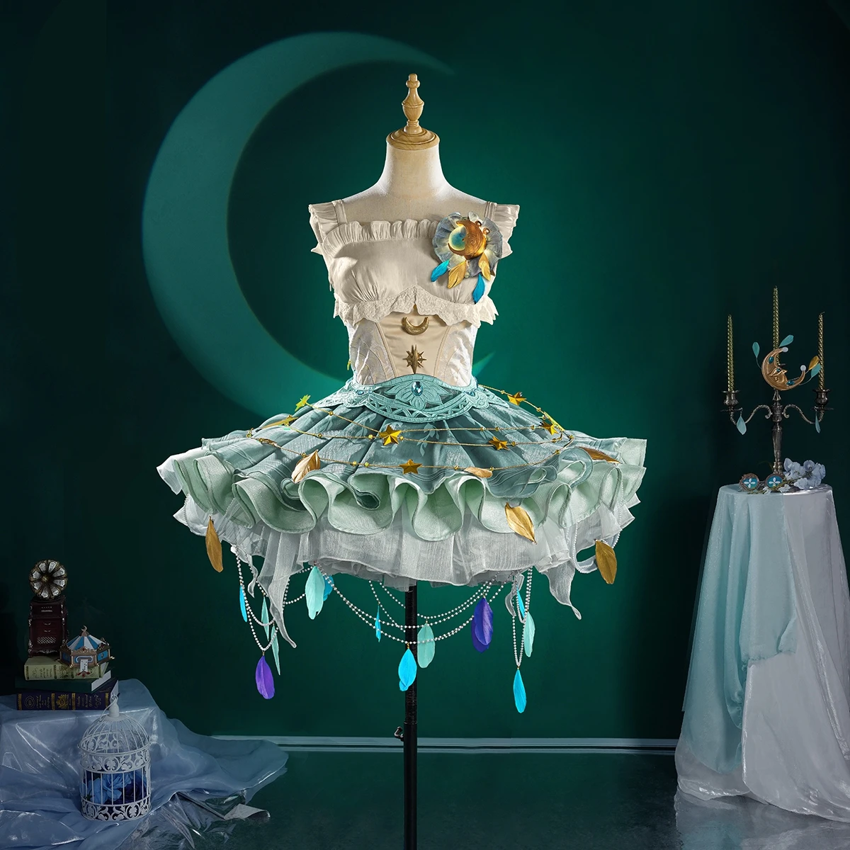 Game Identity V Female Dancer Cosplay Costume Drifting Moonlight Lolita Outfit Wig For Hallowmas Party Adult Women Men Props