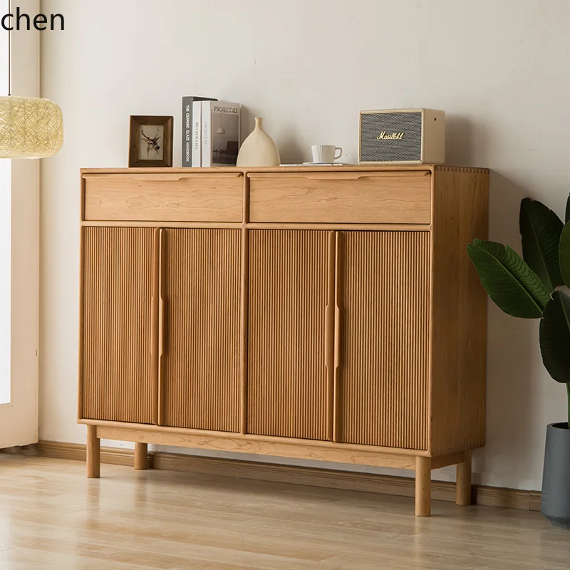 PYH Solid Wood Shoe Cabinet for Home Entrance, High-End Cherry Wood Large Capacity Outdoor