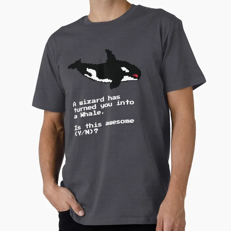 A Wizard Has Turned You Into A Whale Graphic T‑Shirts Funny Programmer IT Geek Tees Developer Streetwear Computer Humor Gift