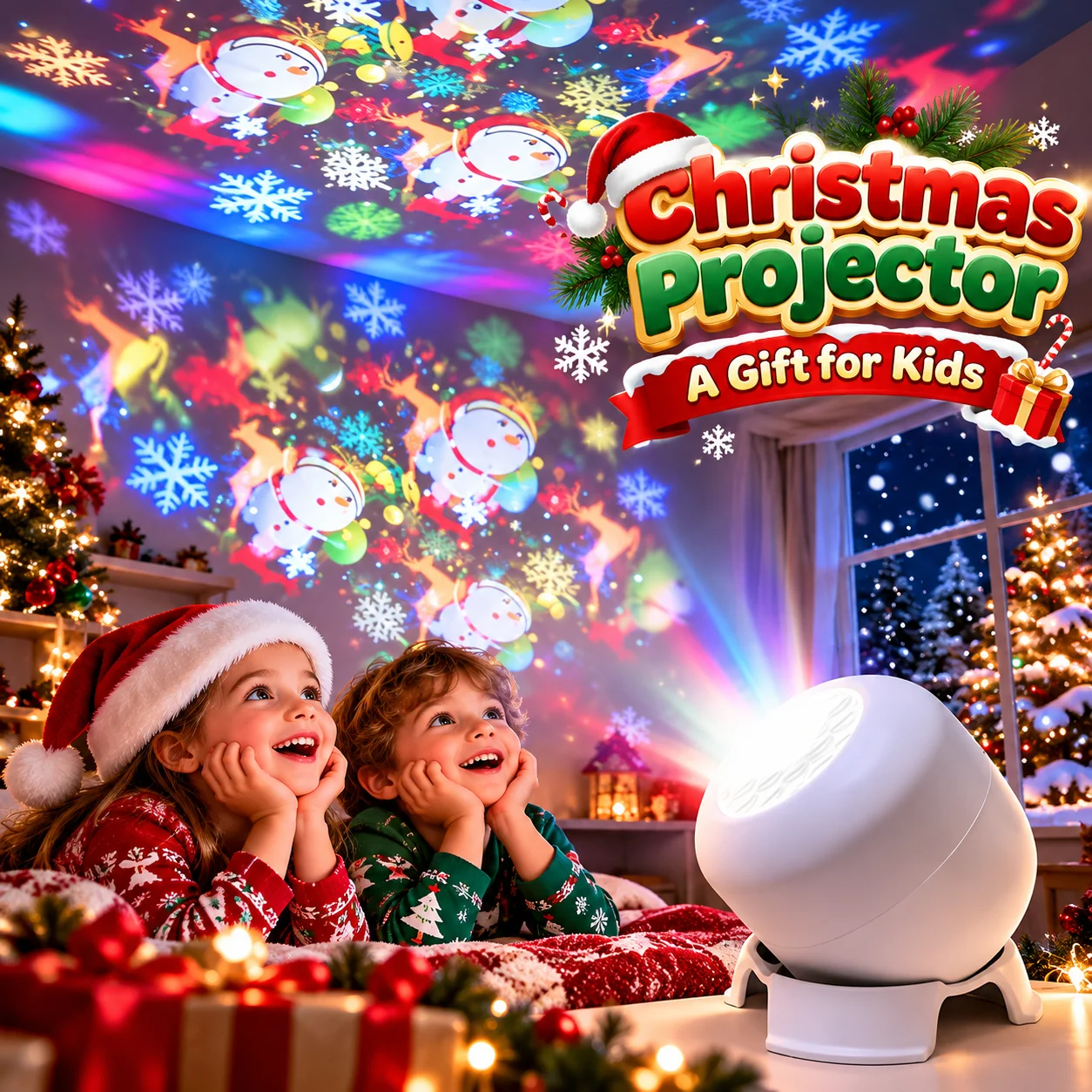 USB Powered 360° Rotatable Galaxy Ocean Star & Christmas Snowflake Projector, Dynamic LED Ambient Night Lamp, Ceiling Projection