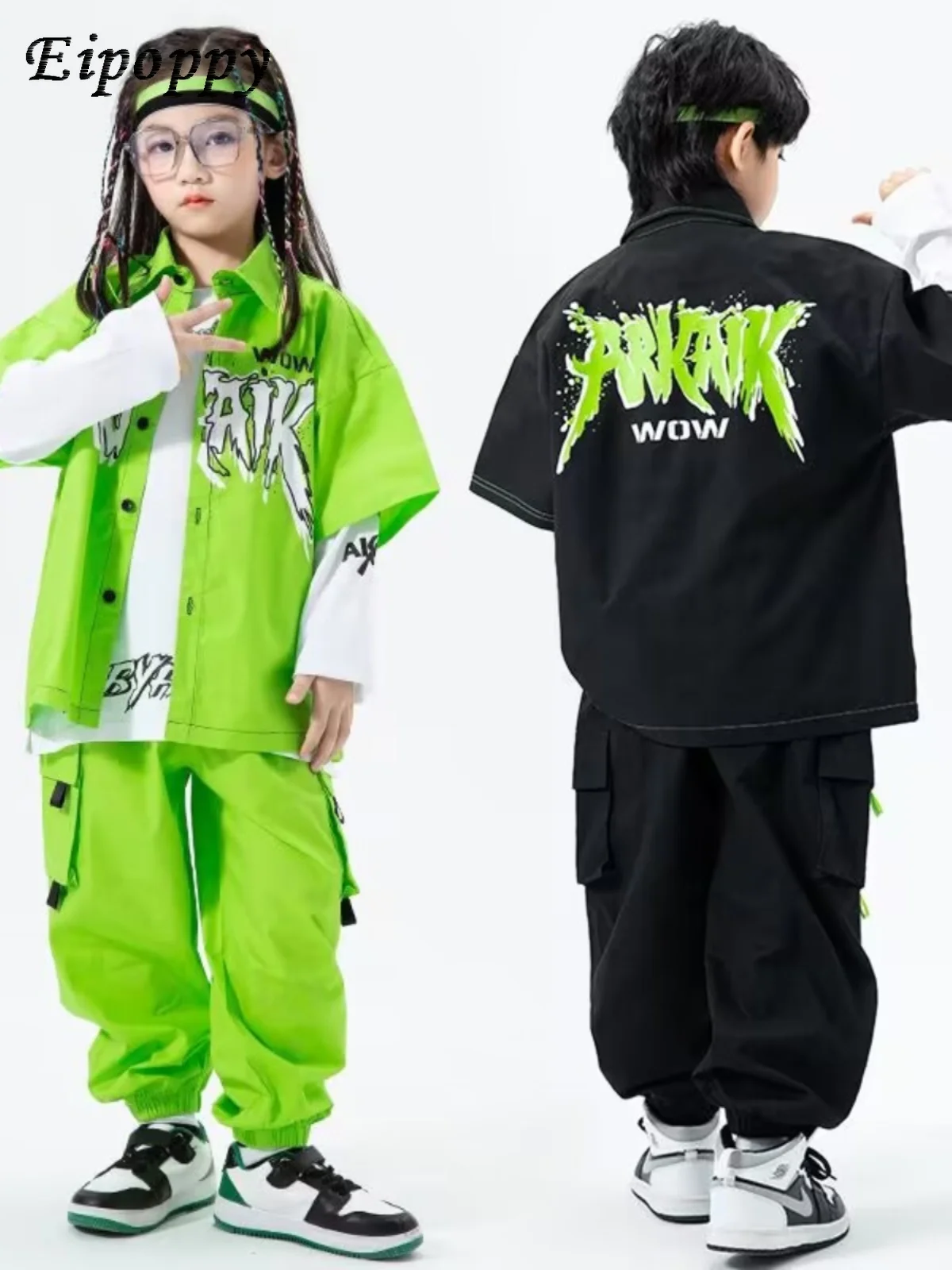 

Children's Street Dance Clothing Fashion Poping Racing Suit Hip Hop Suit Hiphop Clothes Drum Kit Performance Clothes Fashion