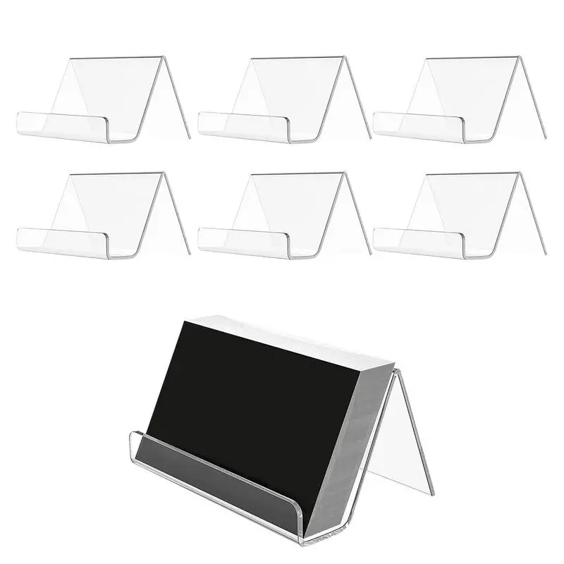 

6/10 Pieces Card Holder Stand Transparent Clear Acrylic Name Cards Holder Organizer Multi-functional Cards Organizer Small