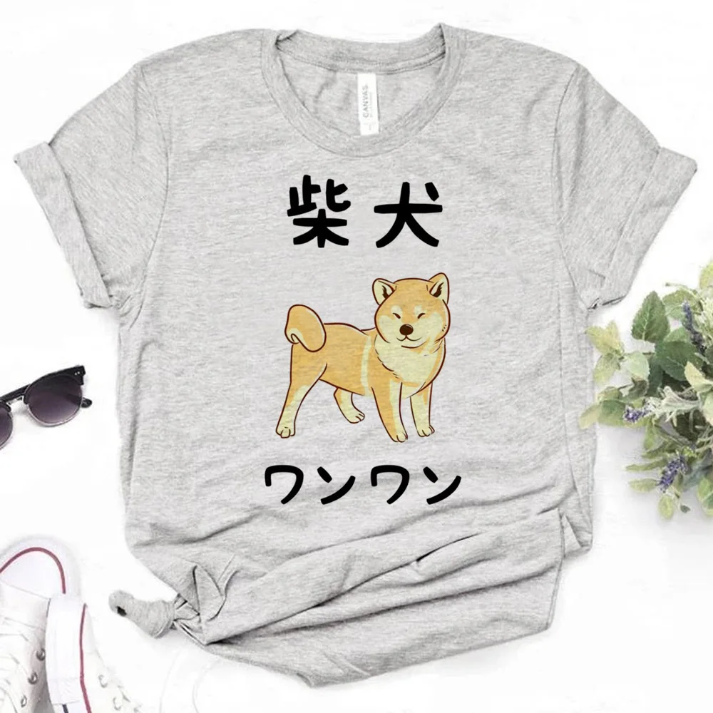 

Shiba Inu top women designer summer funny t-shirts female 2000s manga y2k clothes