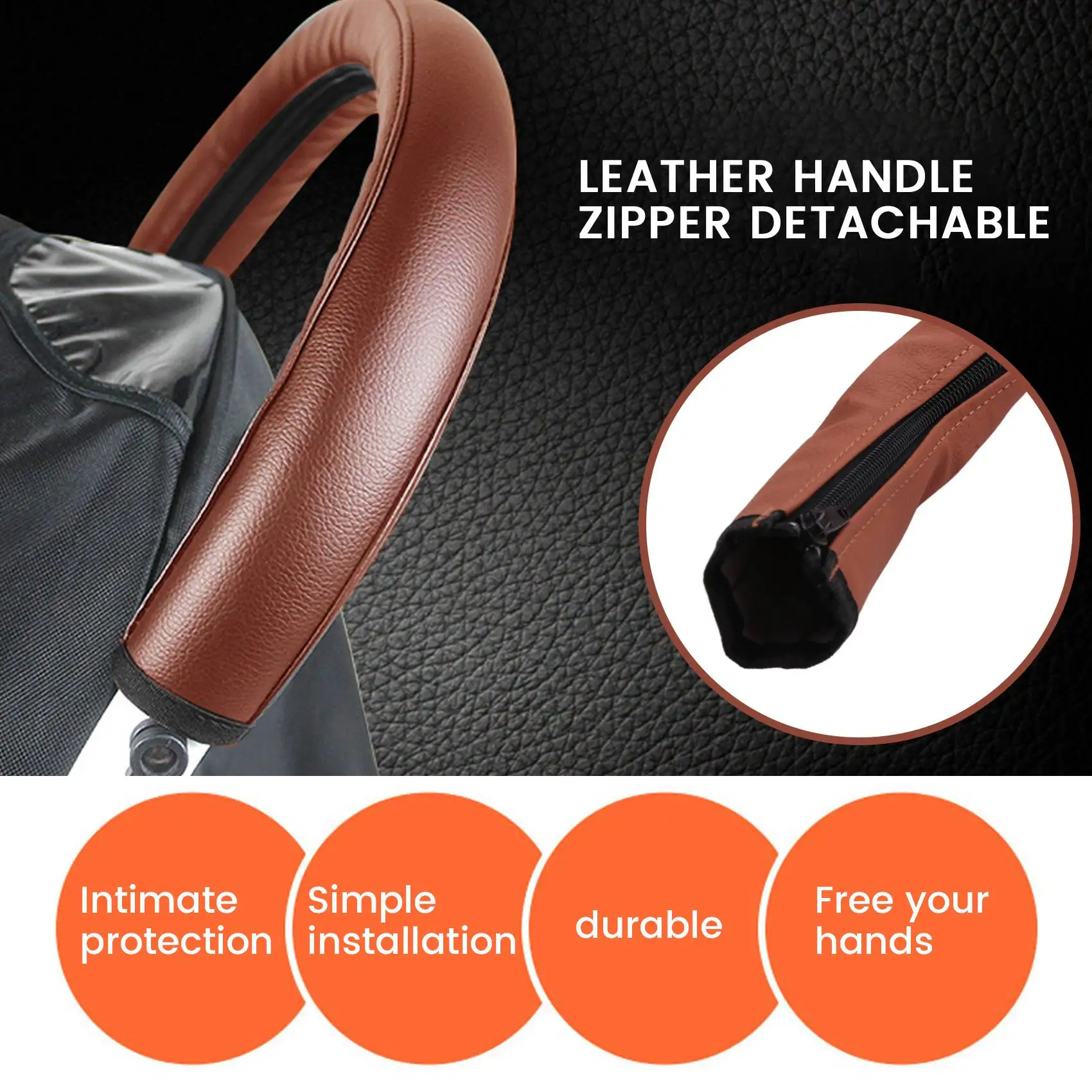 

Pram Stroller Accessories Covers Handle Wheelchairs Baby Stroller Armrest Pu Protective Case For Yoya Stroller