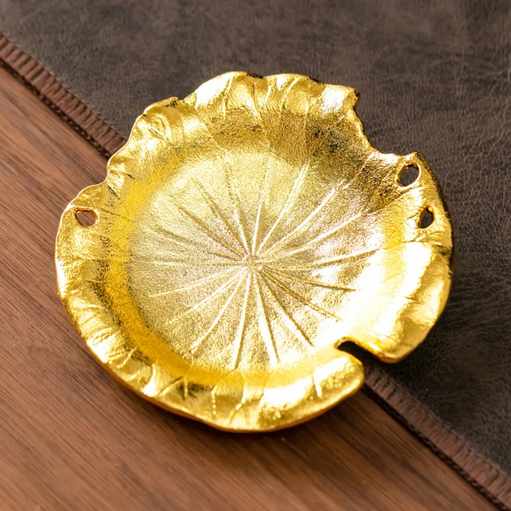 Chinese Style Retro Metal Coaster Exquisite Elegant Cup Holder Heat Resistant Golden Tea Ceremony Decoration Home Decoration