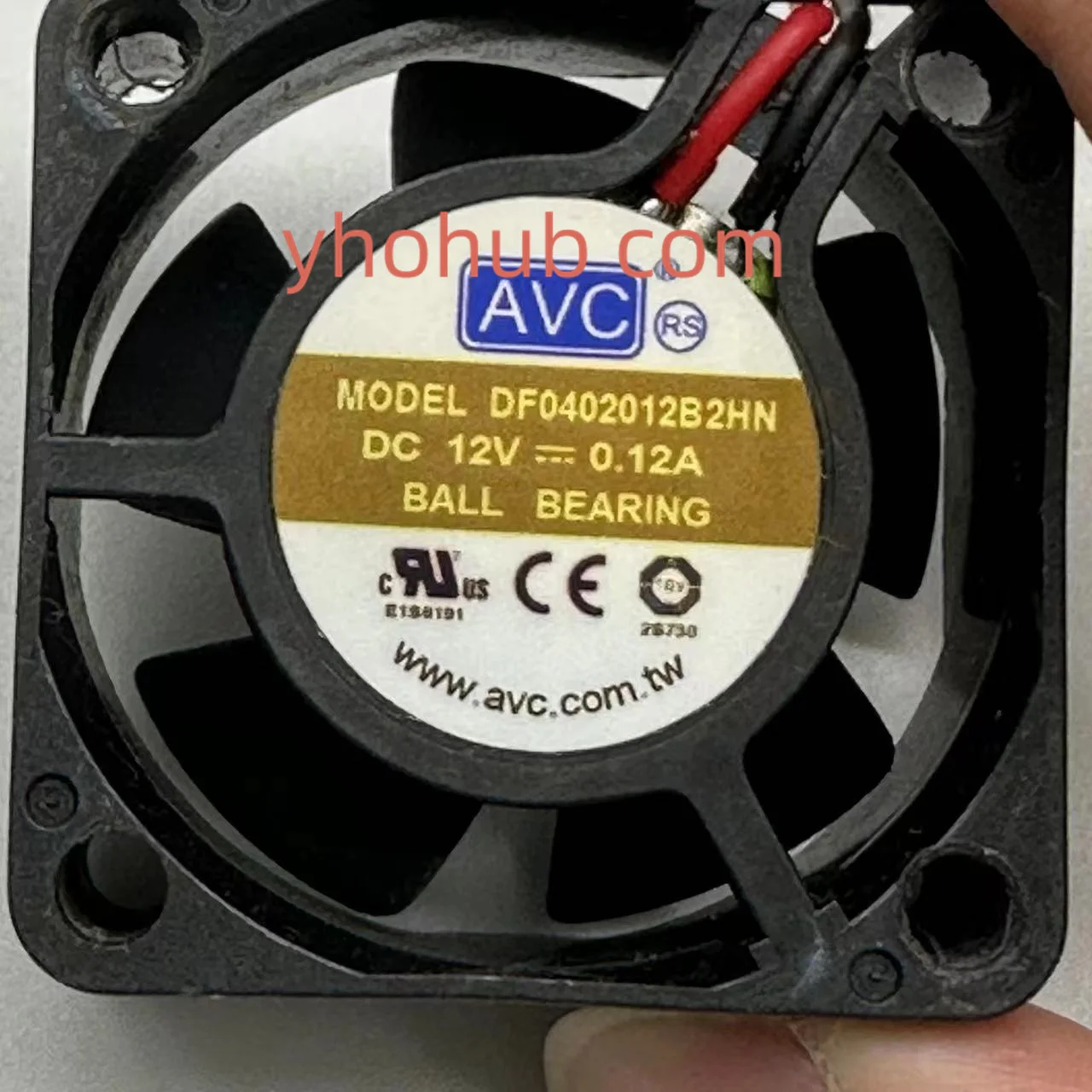 AVC 2 와이어 서버 냉각 팬, DF0402012B2HN, DC 12V, 0.12A, 40x40x20mm