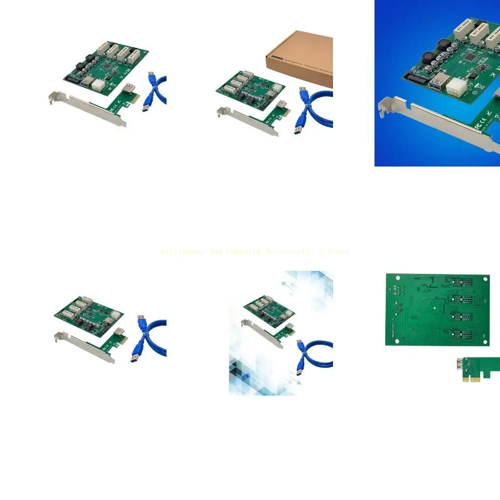 

ST411 ASM1184 PCIe USB3.0 to 4 PCI Express 1X Slots Riser Card ASM1184