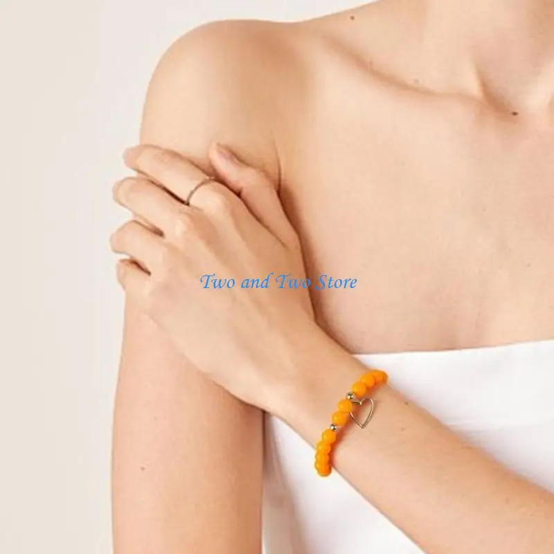 

HX6F Individualized Slices Resin Bead Bracelet Summer Party Jewelry Women Accessory