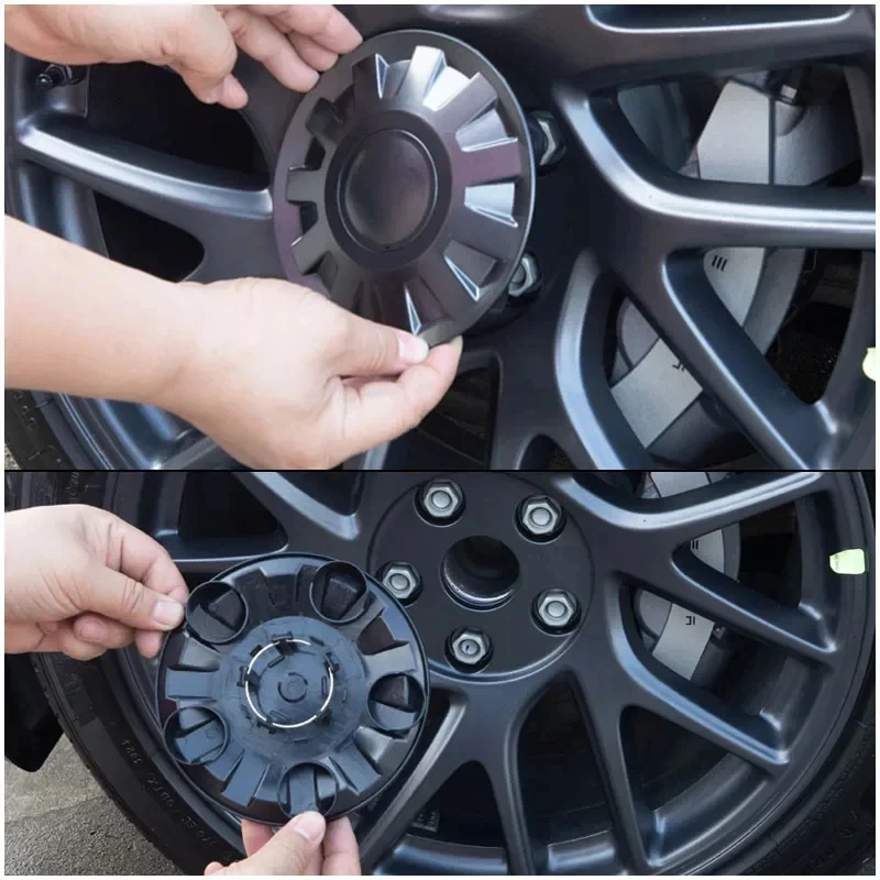 18-Zoll-Schraubkappen für Modell 3 2023 Car Center Hub Caps für Tesla für Modell 3 2023 Reifennabe Schutzhülle Zubehör – Detail 1