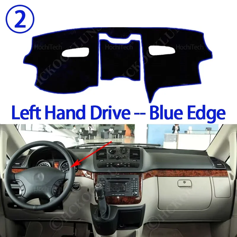 Für Mercedes Benz Vito W639 Viano Valente V Klasse 2004-2014 Anti-UV Matte Sonnenschirm Dashmat Teppich Dash Dashboard Abdeckung Pad – Detail 10