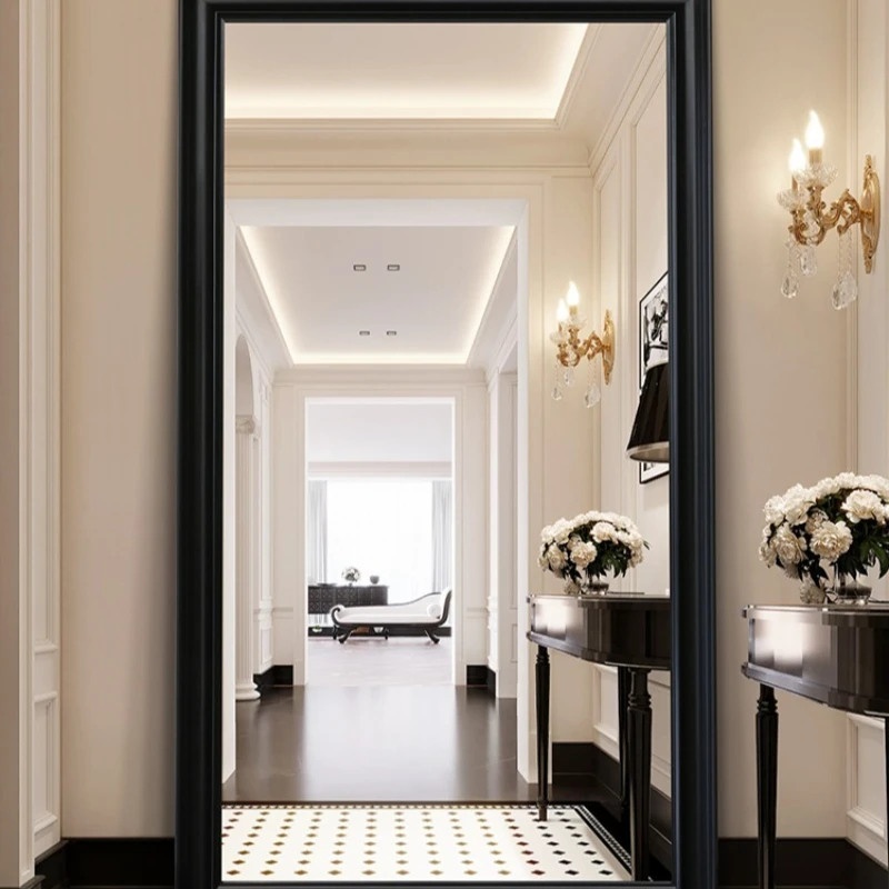 

Dressing Floor Black oversized fitting mirror Clothing store mirror Full body mirror Household