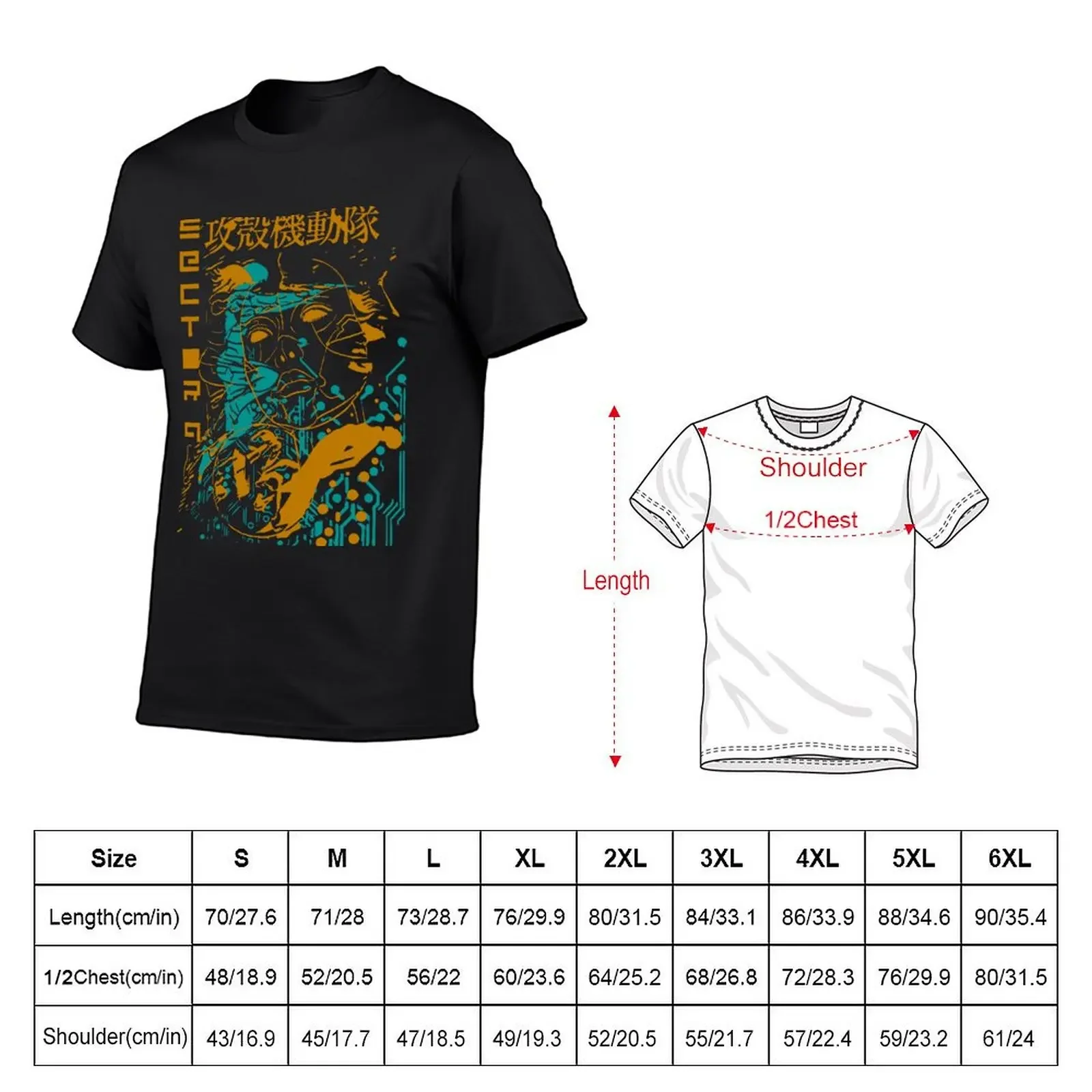 Ghost in the Shell Retro Vintage T-Shirt street wear basketball graphic tees graphic t shirt vintage Blouse mens t shirt