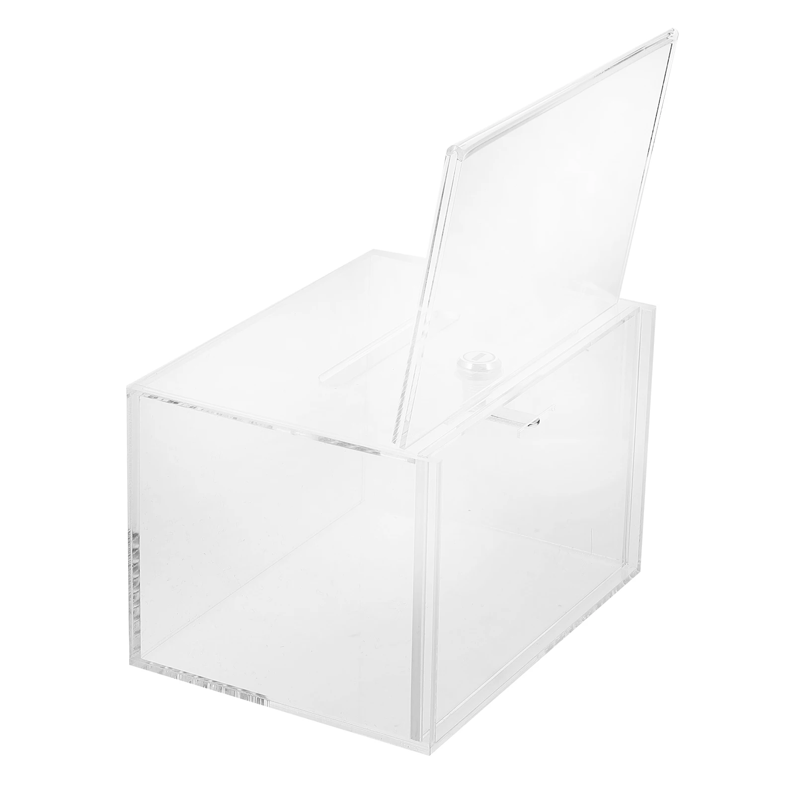 Clear Acrylic Ballot Box Suggestion Donation Organizer Transparent Collection Box for Voting Fundraising Complaint Letters