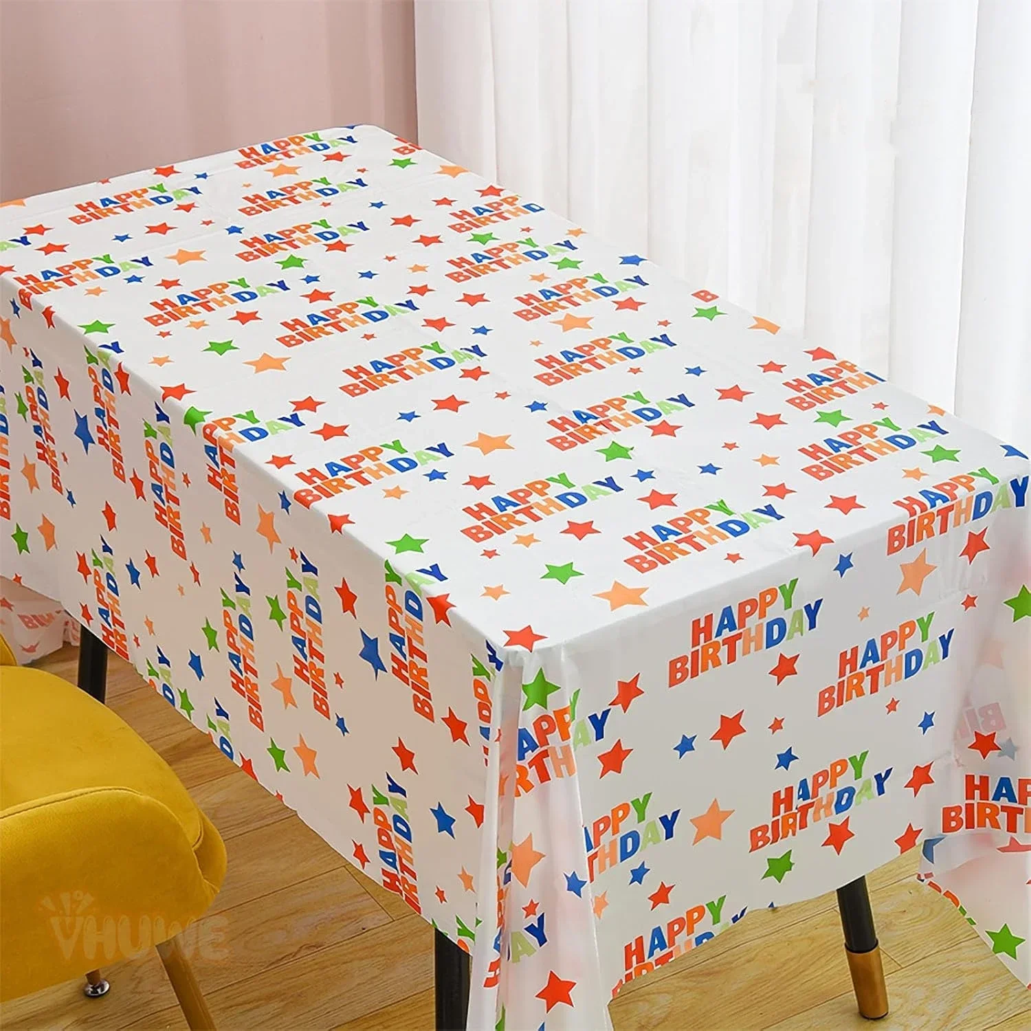 Table Cloth Disposable - Jednorazowa prostokątna obrus na urodziny, wielokolorowe,