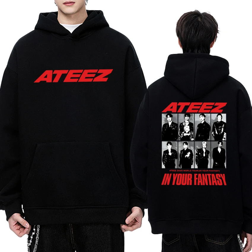 

New in ATEEZ 2025 World Tour In Your Fantasy Double Sided print Hoodies Men women Trend Y2k Sweatshirt Unisex Fleece pullovers