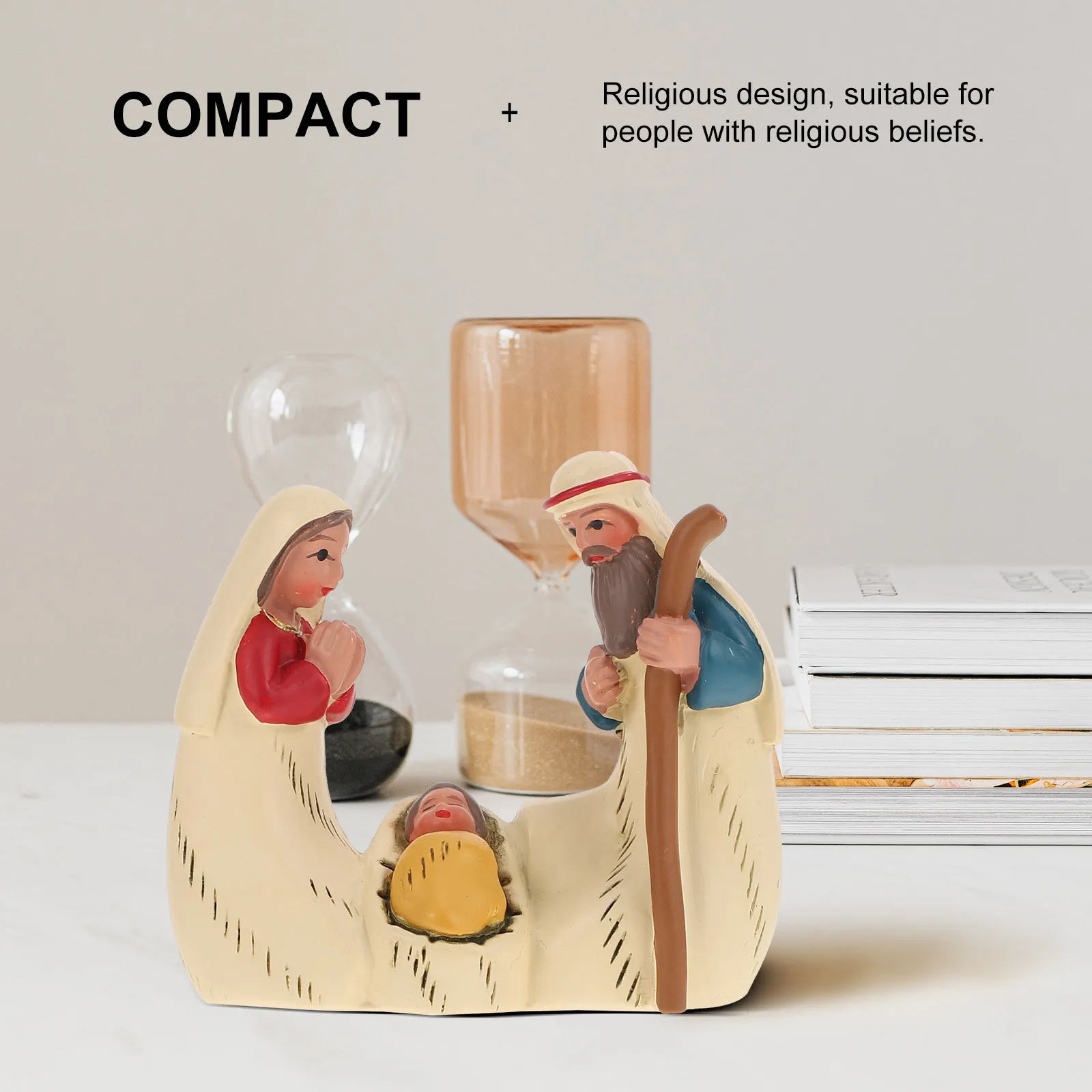 

1Pcs Resin Birth Scene Ornament Lightweight Miniature Desktop Decoration Religious Christian Home