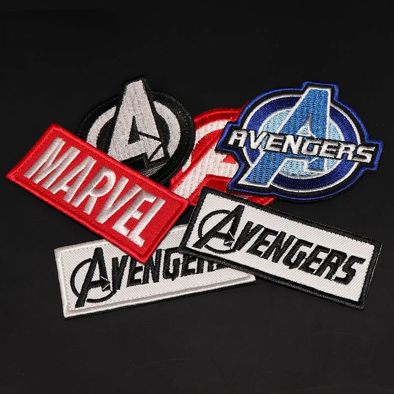 Marvel Avengers Kaptan Amerika Örümcek Adam Siyah Panter Kol Bandı Velcro Sırt Çantası Işlemeli Kumaş Yama Cosplay Rozeti Hediye