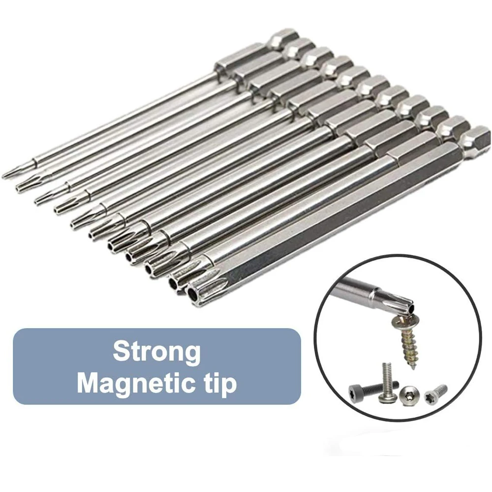 11-teiliges Torx-Sicherheits-Bit-Set aus S2-Stahl, magnetisches Sicherheits-Schraubendreher-Set, 50/100 mm Stern-Schraubendreher-Set für Shark Vacuum T6-T40 – Detail 9