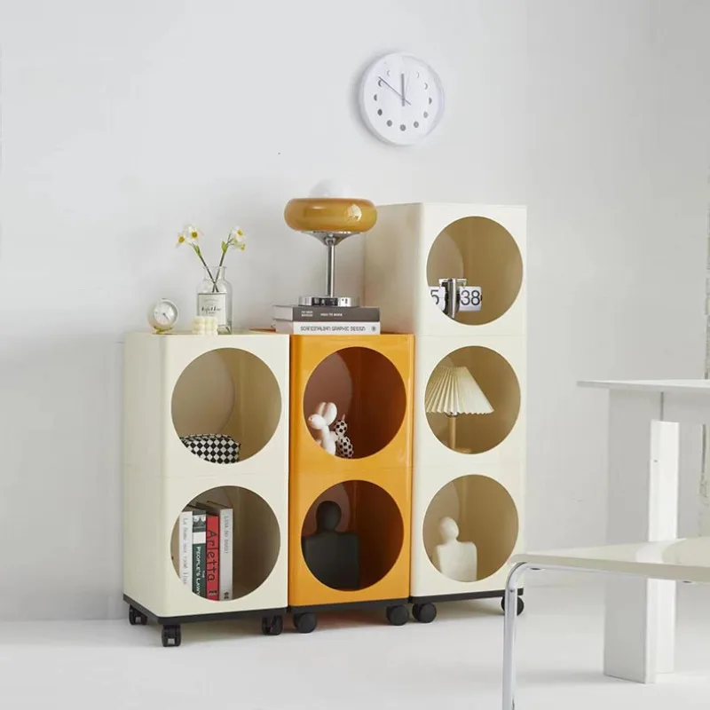 

Nordic storage rack multi-layer acrylic bedroom bedside table storage with wheels movable living room sofa edge
