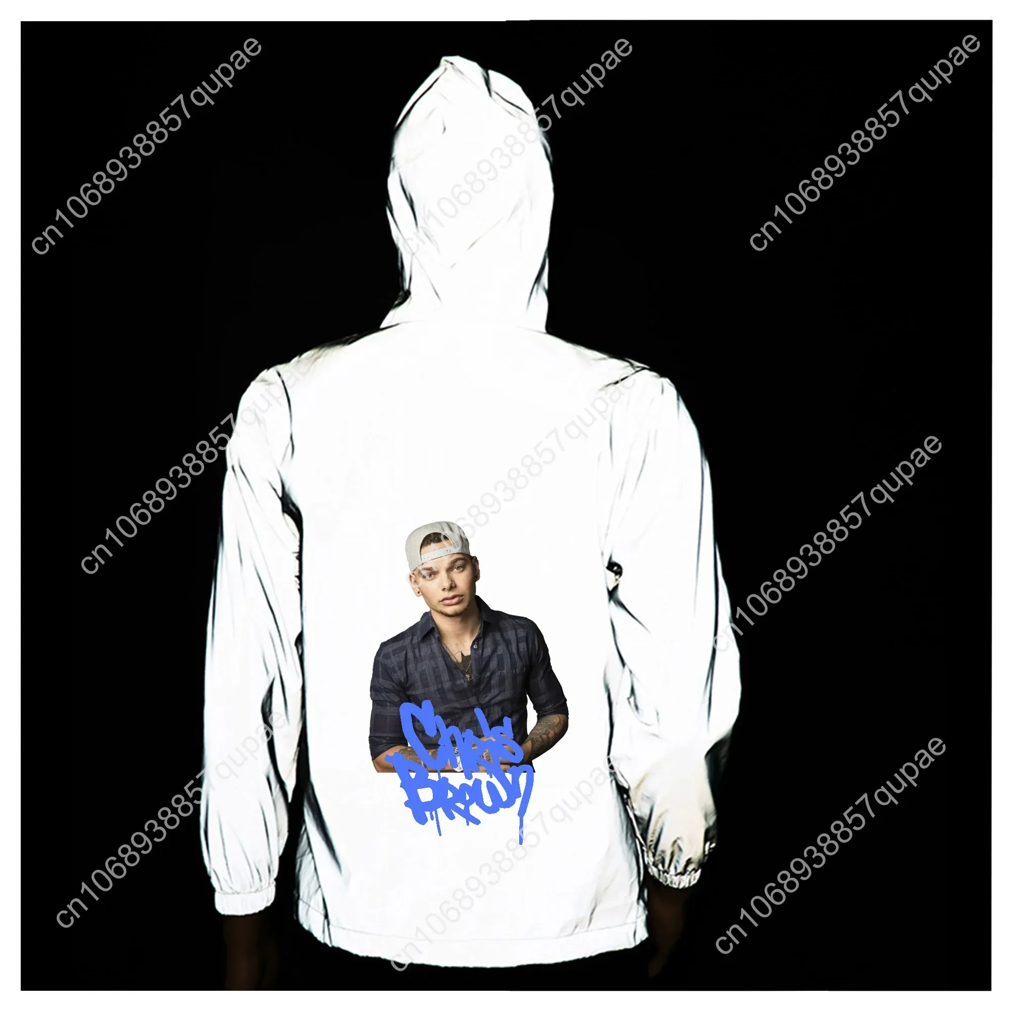 Kane Brown Music Singer Reflective Jacket Mens Womens Coat Hooded Windbreaker Runing Pocket Jackets Cycling Customized Hoodie