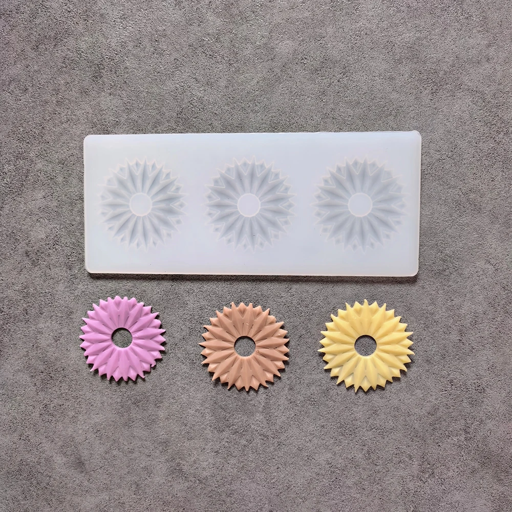 1 unidad de molde de silicona para hornear galletas de chocolate con forma de flor de hielo de 3 cavidades, adorno de decoración de pastel de pudín de caramelo de chocolate DIY