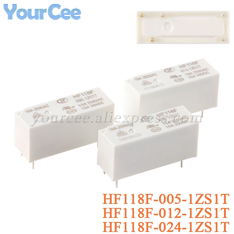 2PCS High Power Relay HF118F HF118F-005-1ZS1T HF118F-012-1ZS1T HF118F-024-1ZS1T 1ZS1T DC 5V 12V 24V 5 Pin