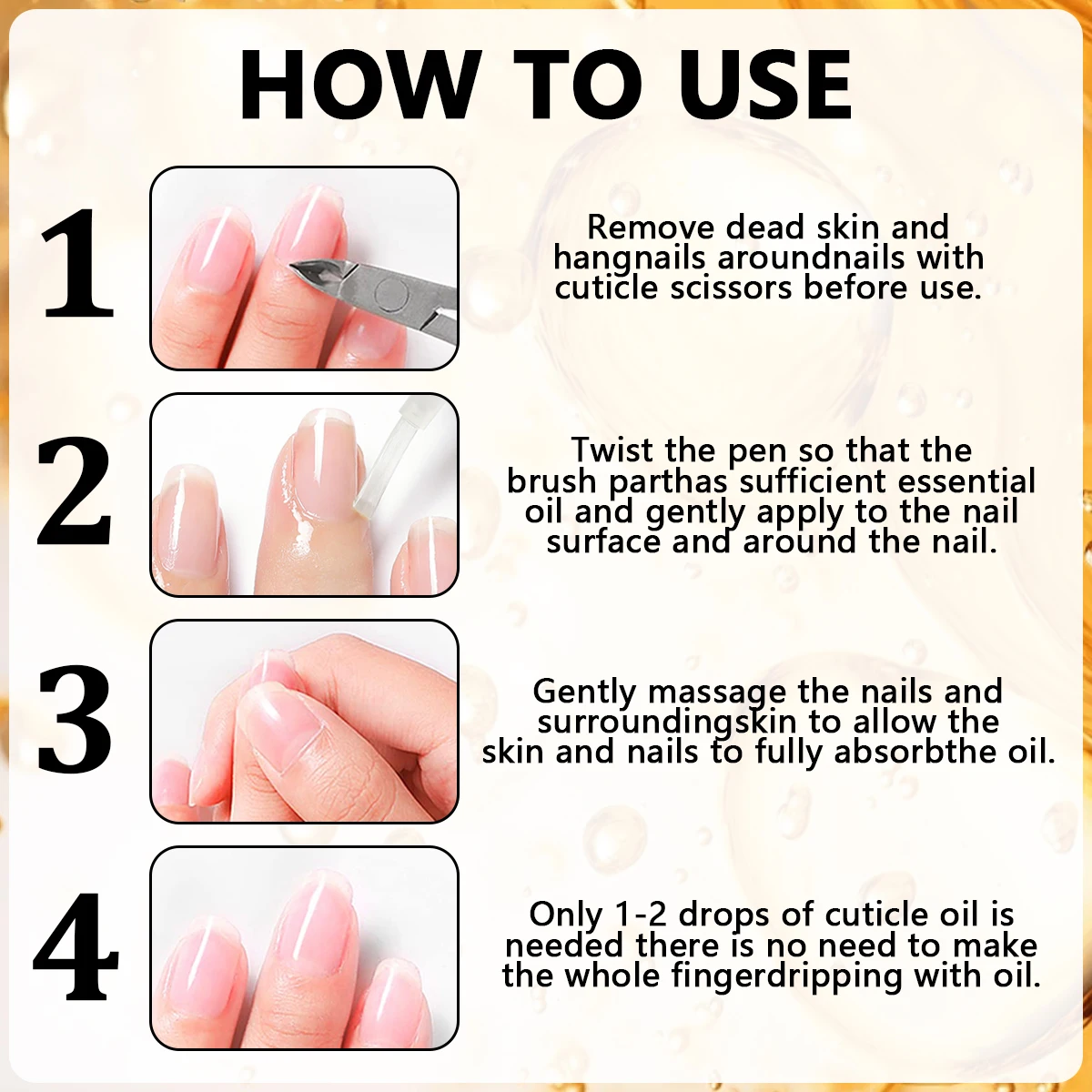 6pc Miracle Cuticle Revitalizer Oil, Hypoallergenic Nail Care Treatment, Prevents Hangnails & Strengthens Nails, Plant-Based Nou