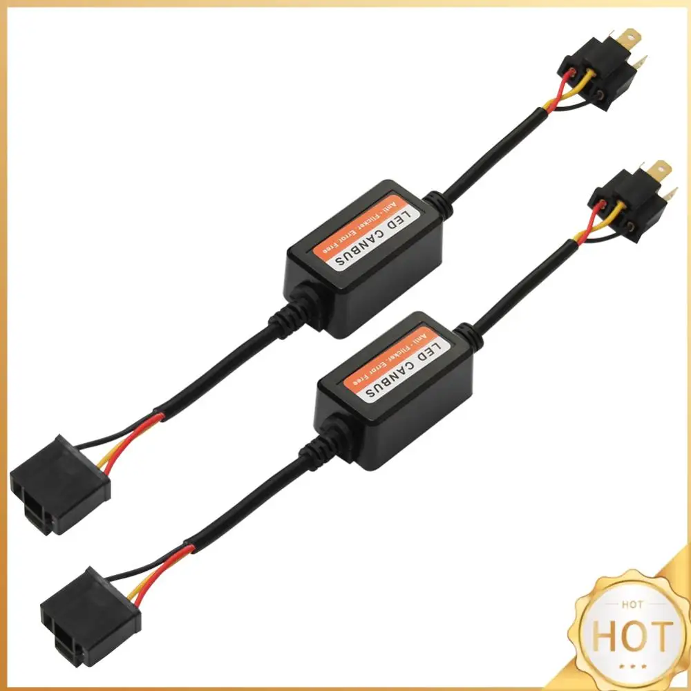 

1 Pair Error Free Anti Flicker Resistor High Performance H4 LED Headlight Bulbs Resistor Decoders Flash Warning Capacitor