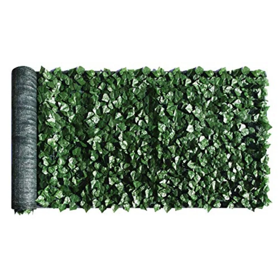 

39" x 118" Artificial Hedges Faux Ivy Leaves Fence Privacy Screen Cover Panels Decorative Trellis - Mesh Backing - 3 Years Warr