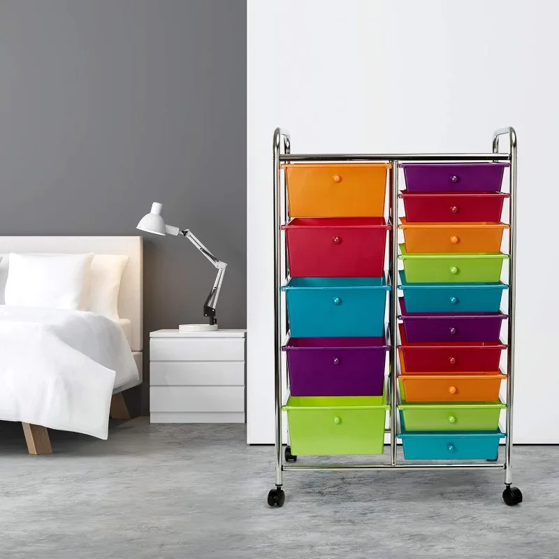 Storage rack Multi-layer removable shelf, multi-functional plastic living room household drawer storage cart rack