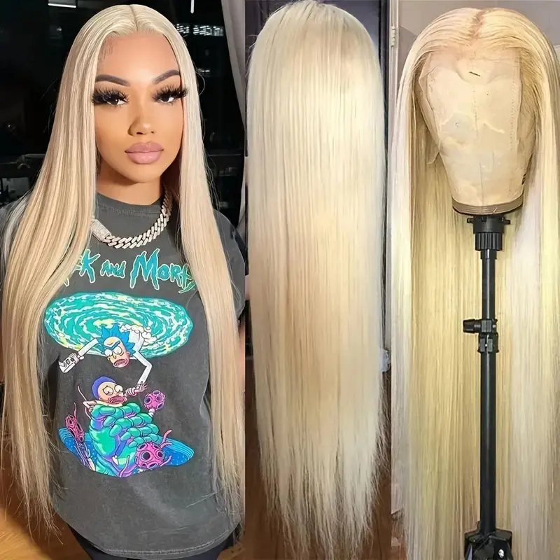 180 Density 613 Blonde 13x6 Lace Wig 13x4 HD Lace Frontal Wig 40 Inches Straight Transparent Preplucked Brazilian For Women