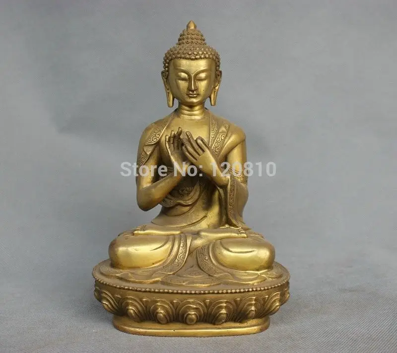 

China Tibet Shakyamuni Buddha Bronze Brass Statue Figurine