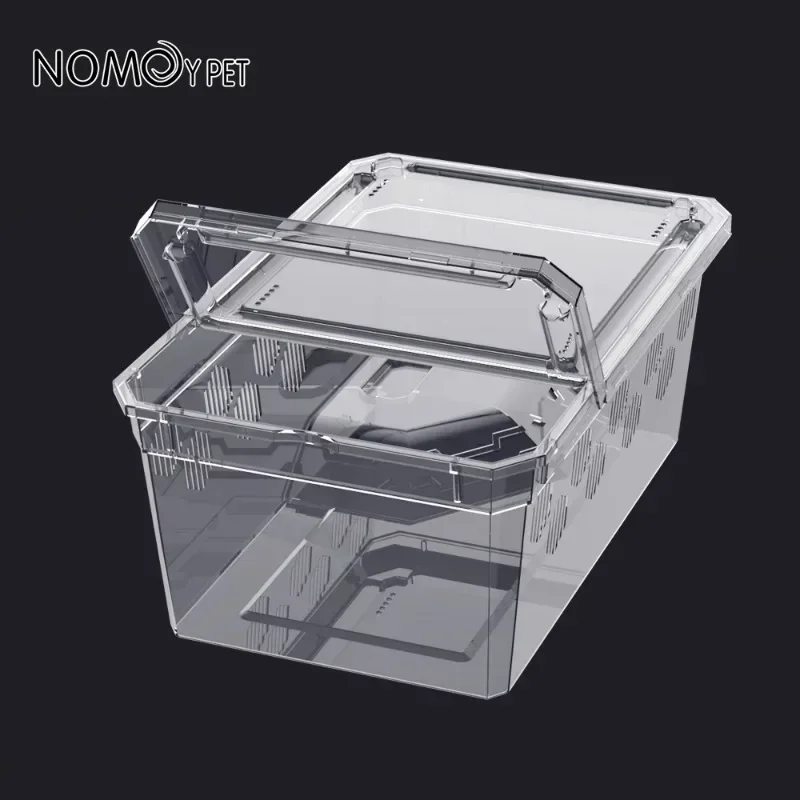 Reptile Breeding Cage Plastic Transparent Breeding Box Vivariums with Balcony Lizard Supplies Bivarium for Insect Spider Turtle