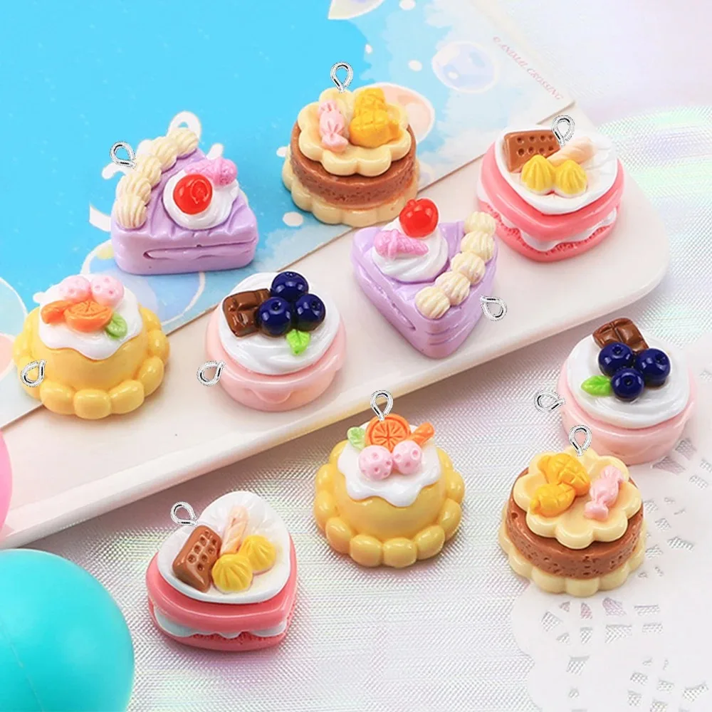 10PCS Wholesale Flatback Mango Fruit Cake Charms Bulk Accessories for Handmade Bracelet Earring Hair Jewelry Making - view 3