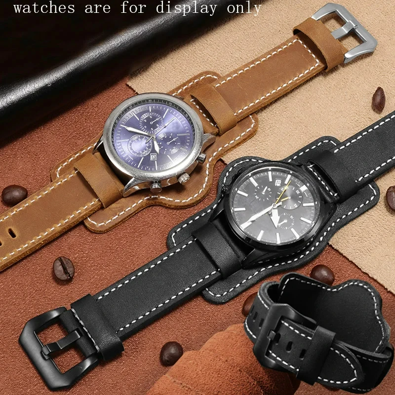 

Leather strap with tray, compatible with P-anerai H-amilton J-eep base, leather watch chain, men's watch