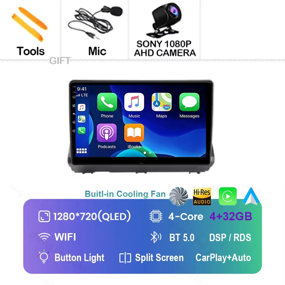 Android 16 Carplay Android Auto autoradio multimediaspeler headunit voor Renault Dacia Logan Sandero Jogger 2019 - 2023