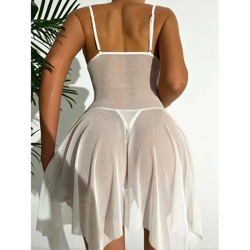 مثير الملابس الداخلية النساء Crotchless ملابس خاصة الصيف منامة الدانتيل الإناث فستان سهرة المثيرة ازياء الملابس الداخلية ثوب النوم g-سلسلة